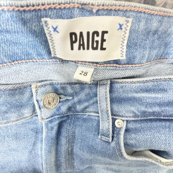 PAIGE Claudine High Waist Flare Jeans Darling wSiesta Hem Frayed Hem Size 28 - Picture 7 of 8